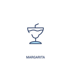 margarita concept 2 colored icon. simple line element illustration. outline blue margarita symbol. can be used for web and mobile ui/ux.