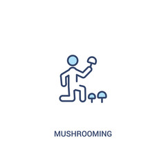 mushrooming concept 2 colored icon. simple line element illustration. outline blue mushrooming symbol. can be used for web and mobile ui/ux.