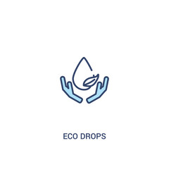 eco drops concept 2 colored icon. simple line element illustration. outline blue eco drops symbol. can be used for web and mobile ui/ux.