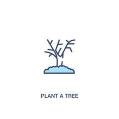 plant a tree concept 2 colored icon. simple line element illustration. outline blue plant a tree symbol. can be used for web and mobile ui/ux.