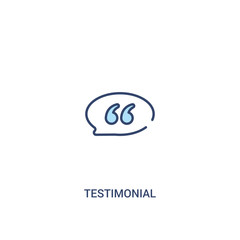 testimonial concept 2 colored icon. simple line element illustration. outline blue testimonial symbol. can be used for web and mobile ui/ux.