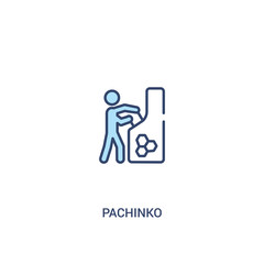 pachinko concept 2 colored icon. simple line element illustration. outline blue pachinko symbol. can be used for web and mobile ui/ux.