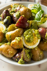 Homemade Organic Pesto Potato Salad