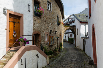 Fototapeta premium alley in the old village Kronenburg in the Eifel region, Germany