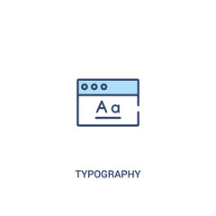 Fototapeta premium typography concept 2 colored icon. simple line element illustration. outline blue typography symbol. can be used for web and mobile ui/ux.