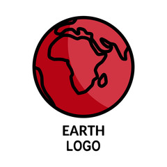 Earth logo. Vector symbol isolated on white background. World Globe Icon. 