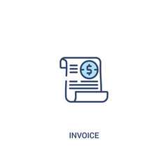 invoice concept 2 colored icon. simple line element illustration. outline blue invoice symbol. can be used for web and mobile ui/ux.