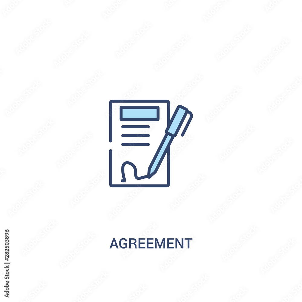 Poster agreement concept 2 colored icon. simple line element illustration. outline blue agreement symbol. c