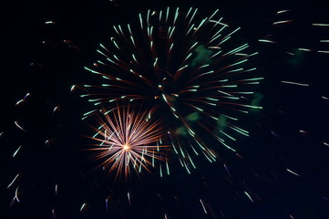 fireworks in the night sky