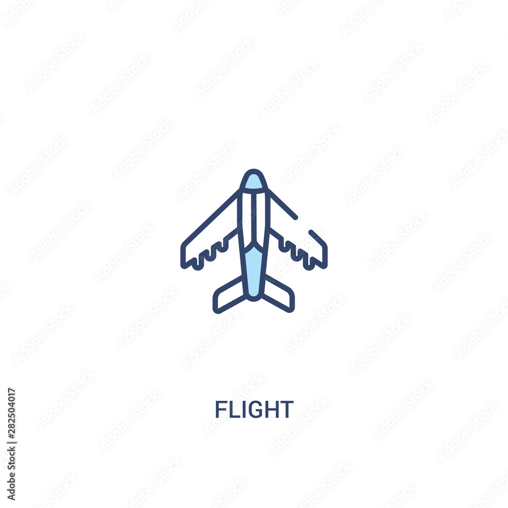 Poster flight concept 2 colored icon. simple line element illustration. outline blue flight symbol. can be 