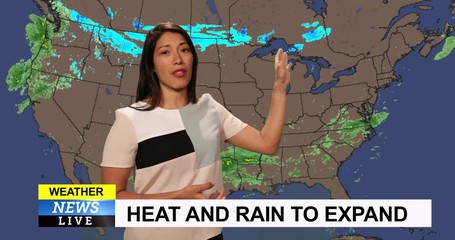 Weather forecast in a green screen studio