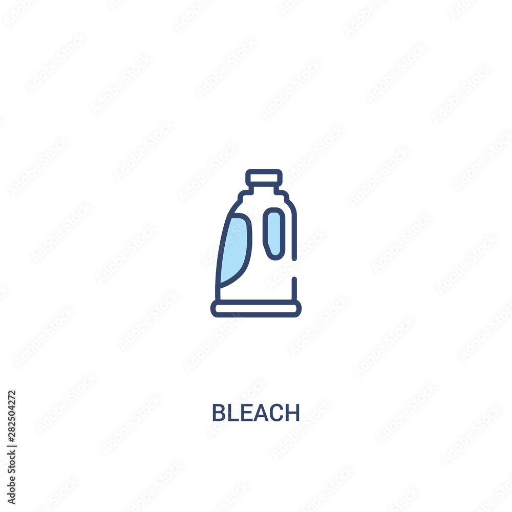 Poster bleach concept 2 colored icon. simple line element illustration. outline blue bleach symbol. can be 