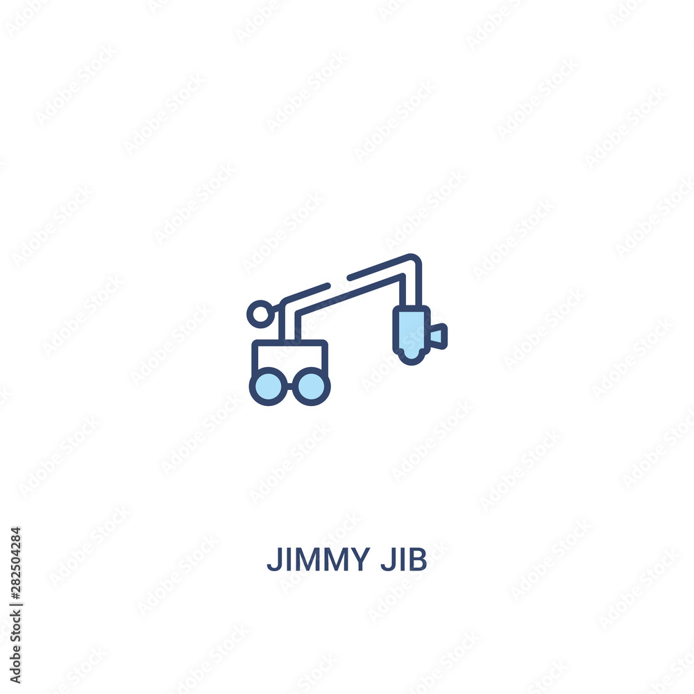 Poster jimmy jib concept 2 colored icon. simple line element illustration. outline blue jimmy jib symbol. c