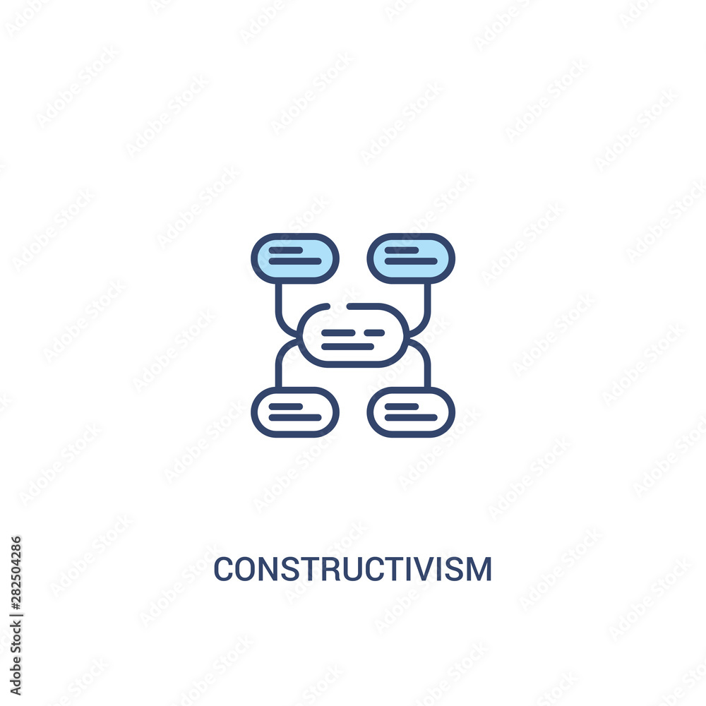Poster constructivism concept 2 colored icon. simple line element illustration. outline blue constructivism
