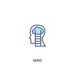 mind concept 2 colored icon. simple line element illustration. outline blue mind symbol. can be used for web and mobile ui/ux.