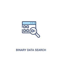 binary data search concept 2 colored icon. simple line element illustration. outline blue binary data search symbol. can be used for web and mobile ui/ux.