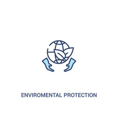 enviromental protection concept 2 colored icon. simple line element illustration. outline blue enviromental protection symbol. can be used for web and mobile ui/ux.