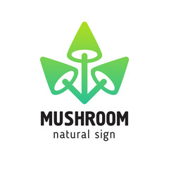 illustration  mushrooms in a modern style, three mushrooms