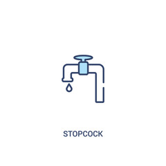 stopcock concept 2 colored icon. simple line element illustration. outline blue stopcock symbol. can be used for web and mobile ui/ux.