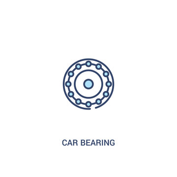car bearing concept 2 colored icon. simple line element illustration. outline blue car bearing symbol. can be used for web and mobile ui/ux.