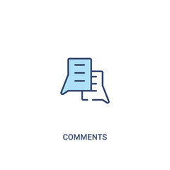 comments concept 2 colored icon. simple line element illustration. outline blue comments symbol. can be used for web and mobile ui/ux.