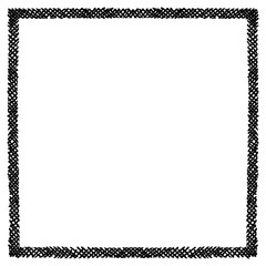 Scribble hatching criss cross along the rim frame square. Hand drawn symbols. Sketches shaded and hatched badges and stroke shapes. Monochrome vector design elements. Isolated illustration.