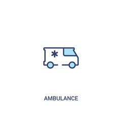 ambulance concept 2 colored icon. simple line element illustration. outline blue ambulance symbol. can be used for web and mobile ui/ux.