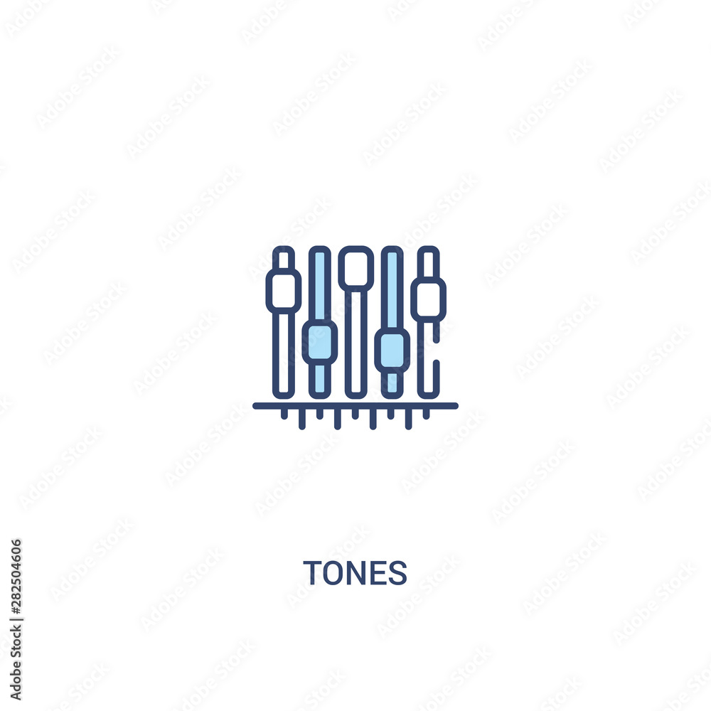 Aufkleber tones concept 2 colored icon. simple line element illustration. outline blue tones symbol. can be us