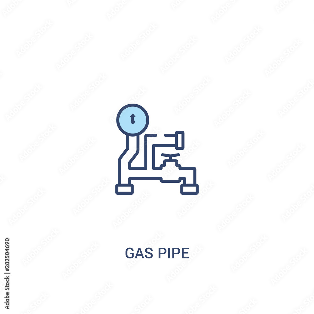 Poster gas pipe concept 2 colored icon. simple line element illustration. outline blue gas pipe symbol. can