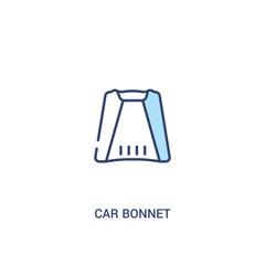 car bonnet concept 2 colored icon. simple line element illustration. outline blue car bonnet symbol. can be used for web and mobile ui/ux.