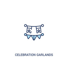 celebration garlands concept 2 colored icon. simple line element illustration. outline blue celebration garlands symbol. can be used for web and mobile ui/ux.