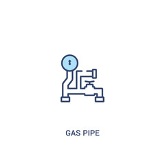 gas pipe concept 2 colored icon. simple line element illustration. outline blue gas pipe symbol. can be used for web and mobile ui/ux.