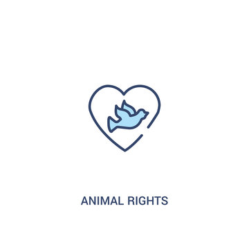 animal rights concept 2 colored icon. simple line element illustration. outline blue animal rights symbol. can be used for web and mobile ui/ux.