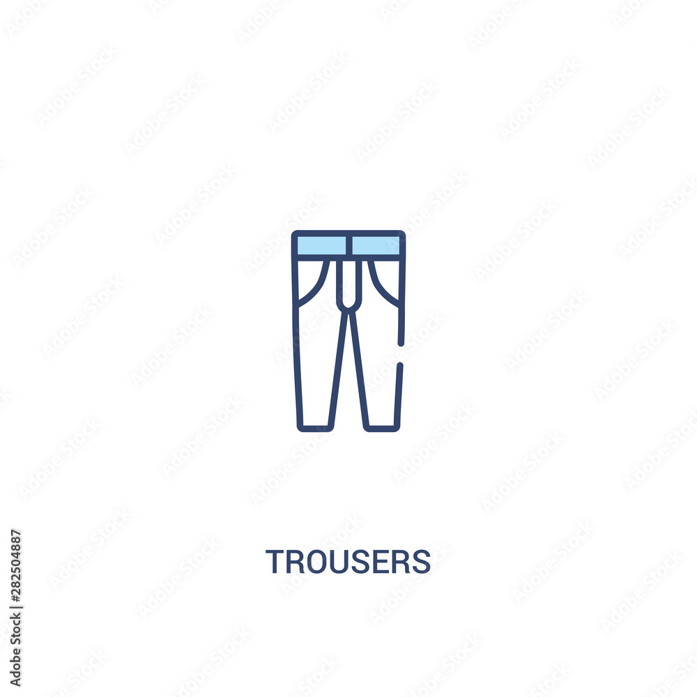 Poster trousers concept 2 colored icon. simple line element illustration. outline blue trousers symbol. can