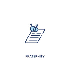 fraternity concept 2 colored icon. simple line element illustration. outline blue fraternity symbol. can be used for web and mobile ui/ux.