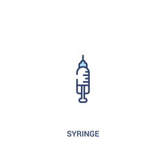syringe concept 2 colored icon. simple line element illustration. outline blue syringe symbol. can be used for web and mobile ui/ux.