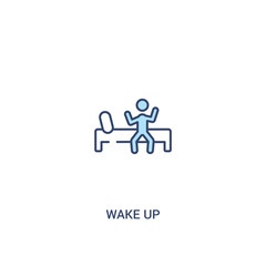 wake up concept 2 colored icon. simple line element illustration. outline blue wake up symbol. can be used for web and mobile ui/ux.