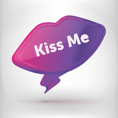Vector speech buble in shape of lips and text 