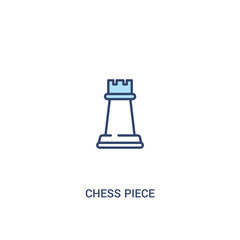 chess piece concept 2 colored icon. simple line element illustration. outline blue chess piece symbol. can be used for web and mobile ui/ux.