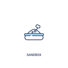 sandbox concept 2 colored icon. simple line element illustration. outline blue sandbox symbol. can be used for web and mobile ui/ux.