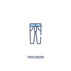 trousers concept 2 colored icon. simple line element illustration. outline blue trousers symbol. can be used for web and mobile ui/ux.