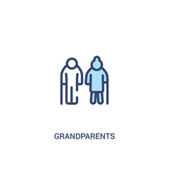 grandparents concept 2 colored icon. simple line element illustration. outline blue grandparents symbol. can be used for web and mobile ui/ux.
