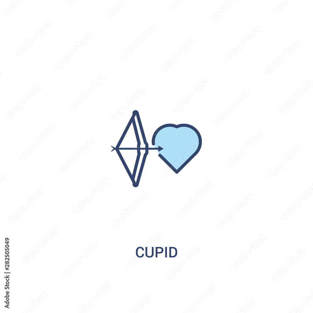 Poster cupid concept 2 colored icon. simple line element illustration. outline blue cupid symbol. can be us