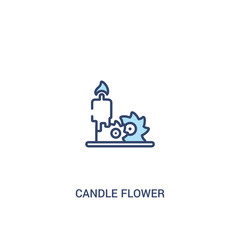 candle flower concept 2 colored icon. simple line element illustration. outline blue candle flower symbol. can be used for web and mobile ui/ux.