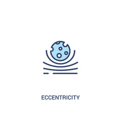 eccentricity concept 2 colored icon. simple line element illustration. outline blue eccentricity symbol. can be used for web and mobile ui/ux.