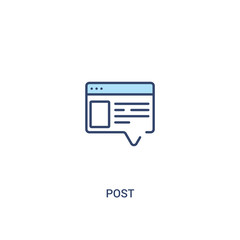 Fototapeta premium post concept 2 colored icon. simple line element illustration. outline blue post symbol. can be used for web and mobile ui/ux.
