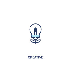 creative concept 2 colored icon. simple line element illustration. outline blue creative symbol. can be used for web and mobile ui/ux.