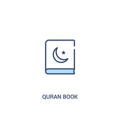 quran book concept 2 colored icon. simple line element illustration. outline blue quran book symbol. can be used for web and mobile ui/ux.