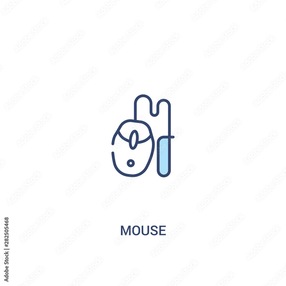 Poster mouse concept 2 colored icon. simple line element illustration. outline blue mouse symbol. can be us