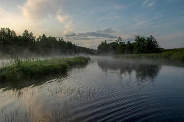 landscape with river and blue sky